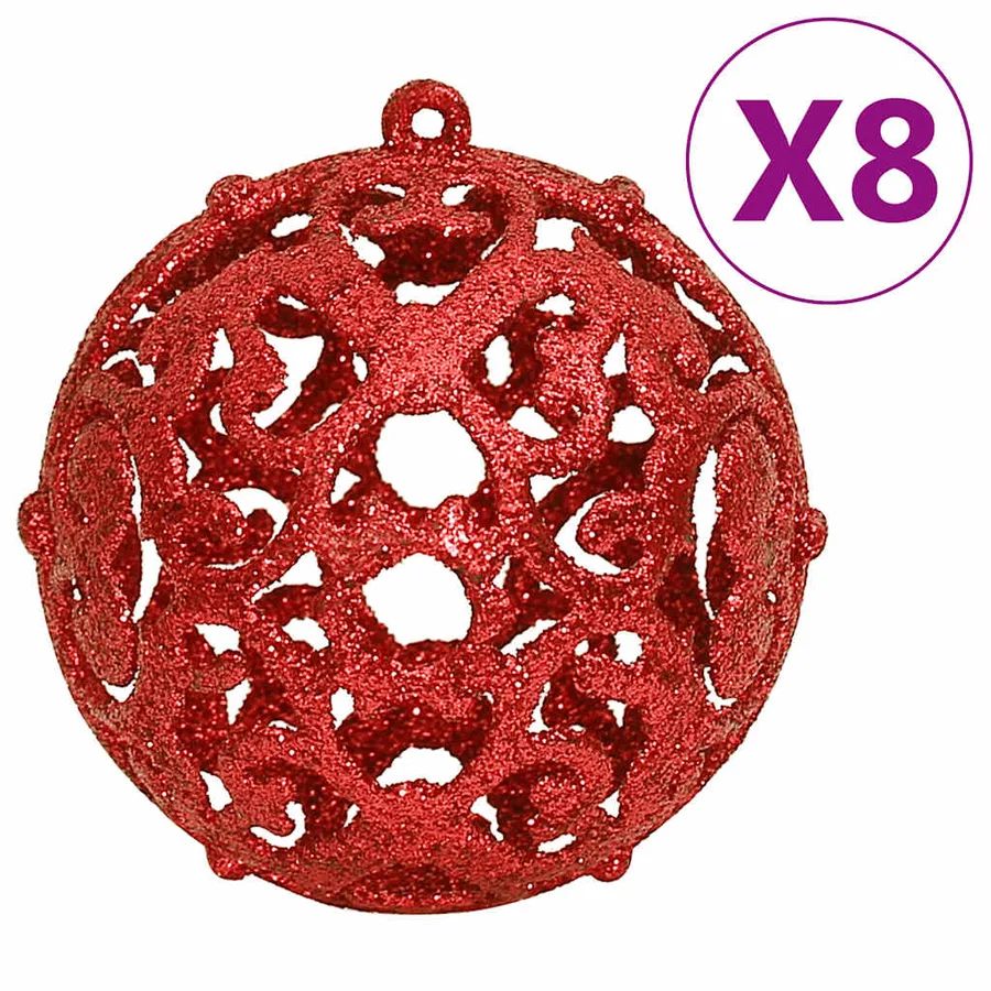 Ensemble de boules de Noël 111 pièces rouge polystyrène - 4