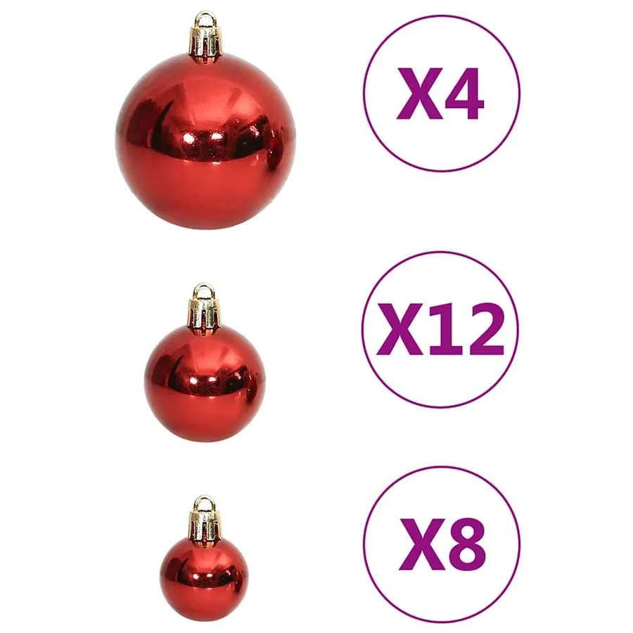 Ensemble de boules de Noël 111 pièces rouge polystyrène - 6