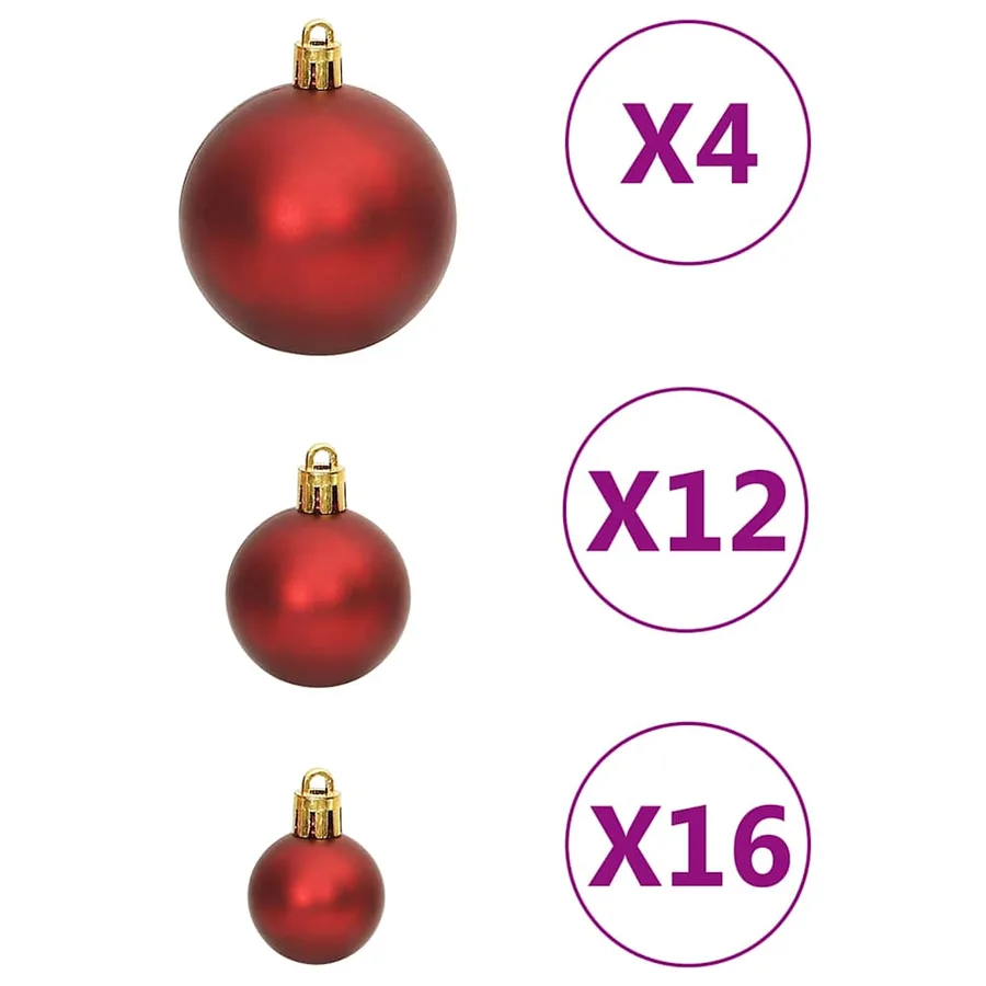 Ensemble de boules de Noël 111 pièces rouge polystyrène - 7