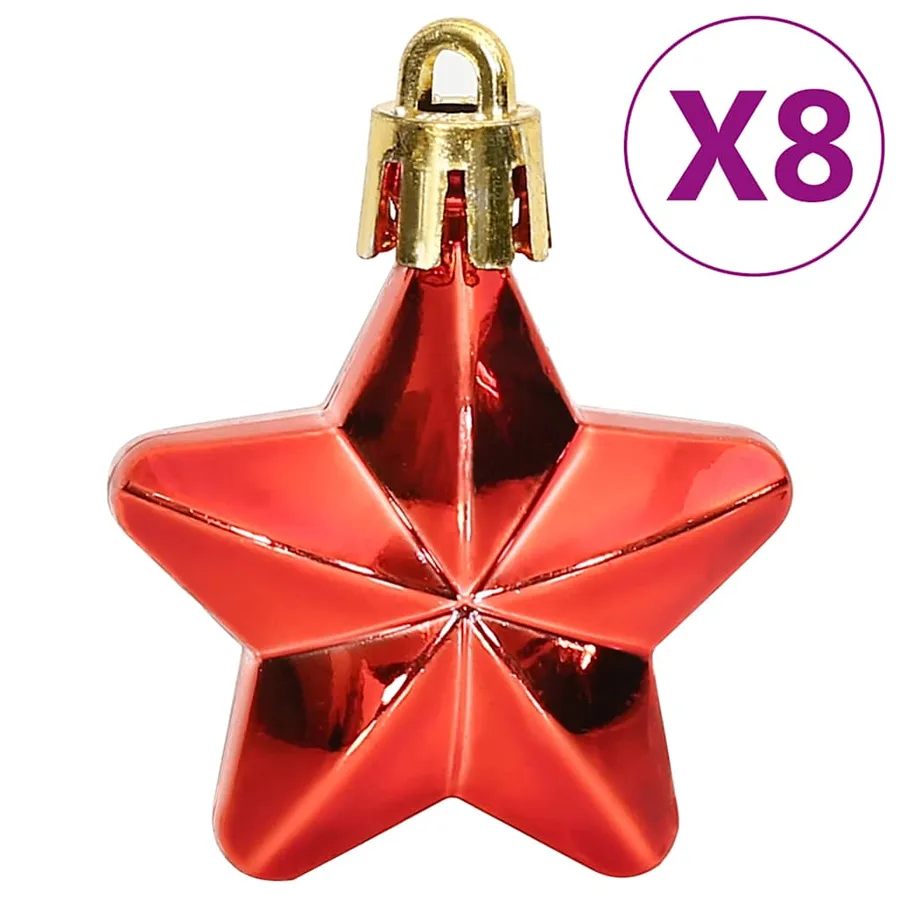 Ensemble de boules de Noël 111 pièces rouge polystyrène - 8
