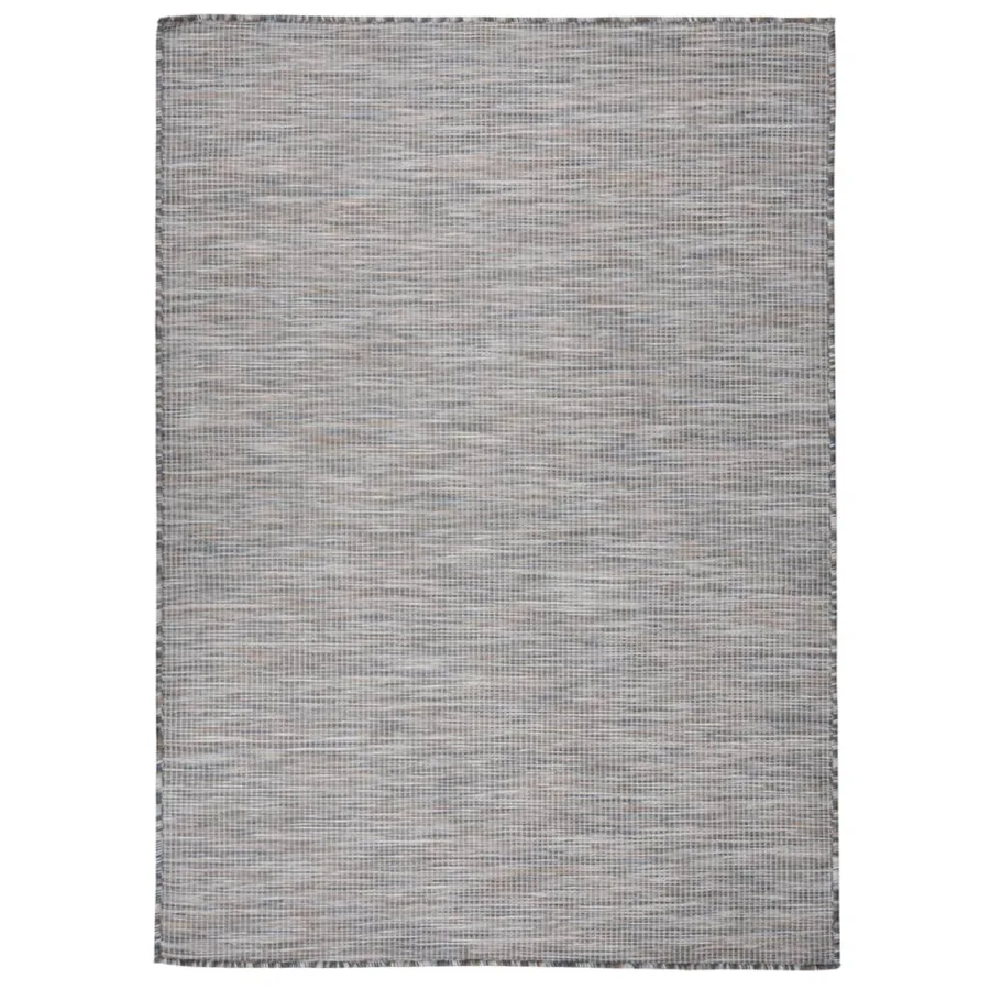 Tapis à tissage plat d'extérieur 200x280 cm Marron et bleu