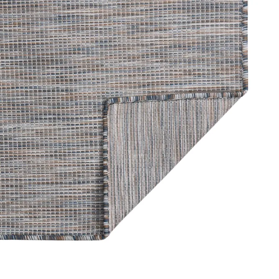 Tapis à tissage plat d'extérieur 200x280 cm Marron et bleu - 2