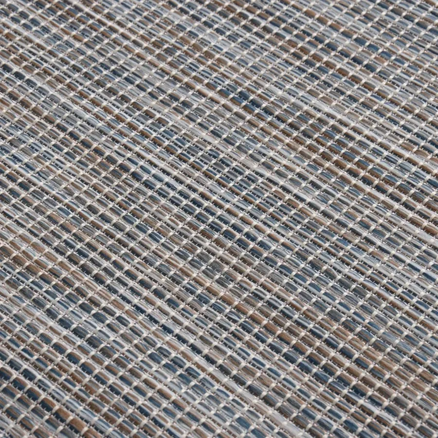 Tapis à tissage plat d'extérieur 200x280 cm Marron et bleu - 5