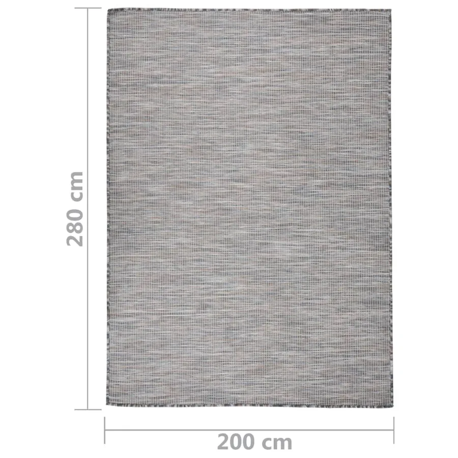 Tapis à tissage plat d'extérieur 200x280 cm Marron et bleu - 6