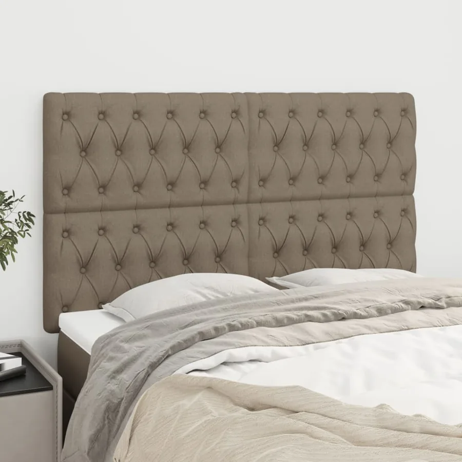 Tête de lit Taupe 160x7x118/128 cm Tissu