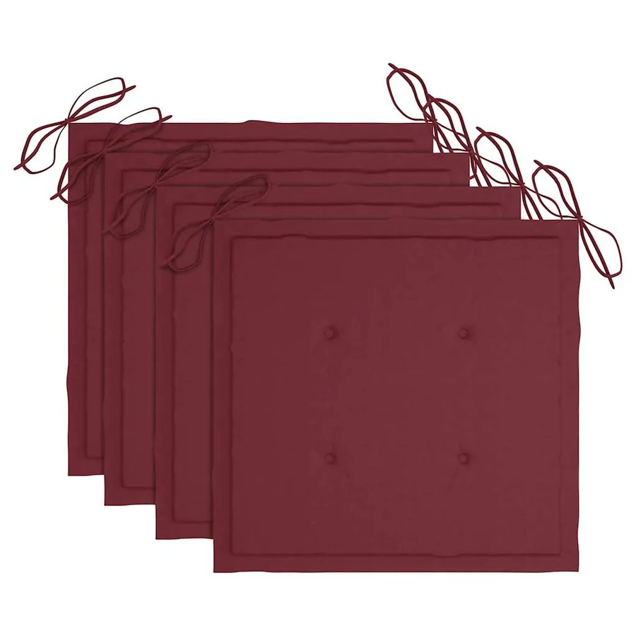 Chaises pliables de jardin avec coussins lot de 4 Teck solide - 6