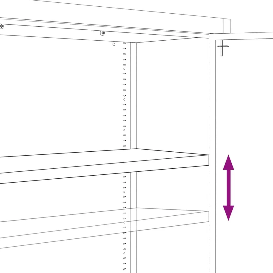 Classeur gris clair 90x40x240 cm acier - 11