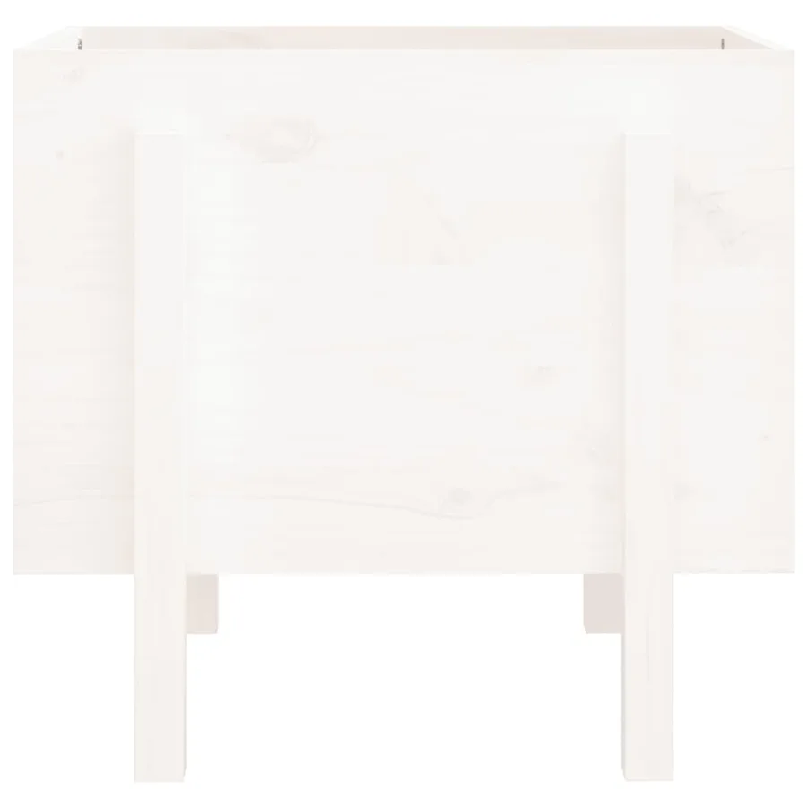 Jardinière blanc 62x50x57 cm bois massif de pin - 4