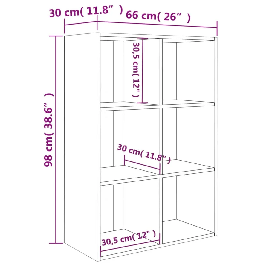 Bibliothèque/Buffet chêne sonoma 66x30x98 cm bois d'ingénierie - 12
