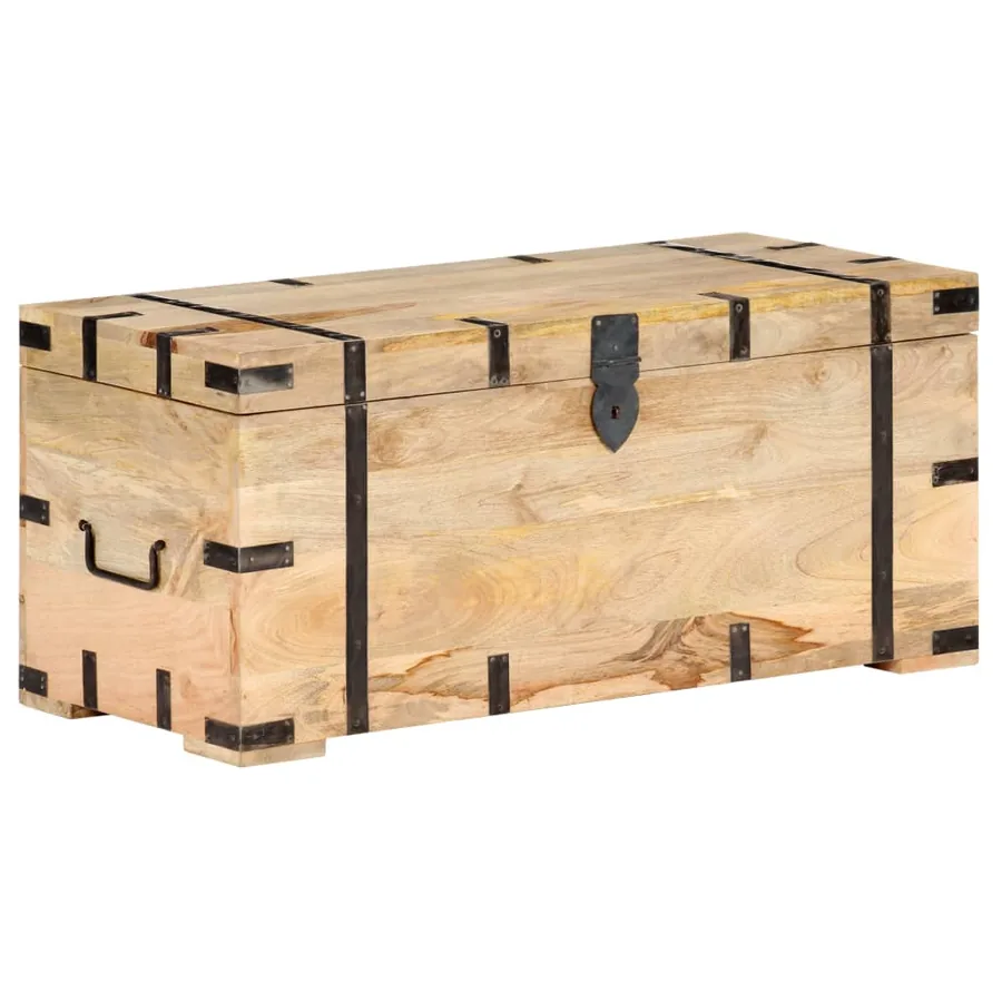 Coffre 90x40x40 cm Bois solide de manguier