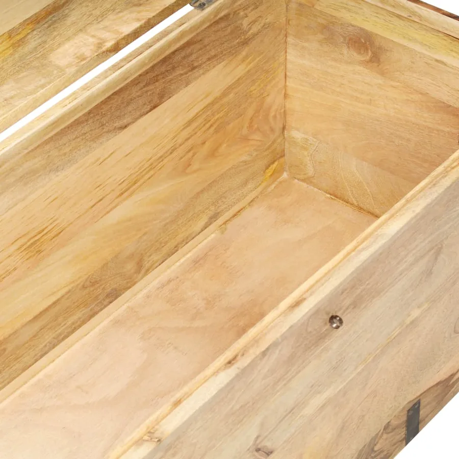 Coffre 90x40x40 cm Bois solide de manguier - 6