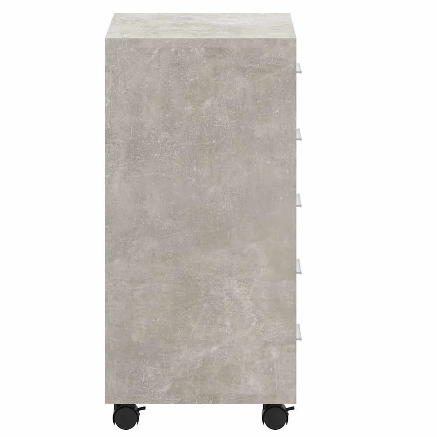 Armoire à tiroirs avec roulettes Gris béton Bois d'ingénierie - 7
