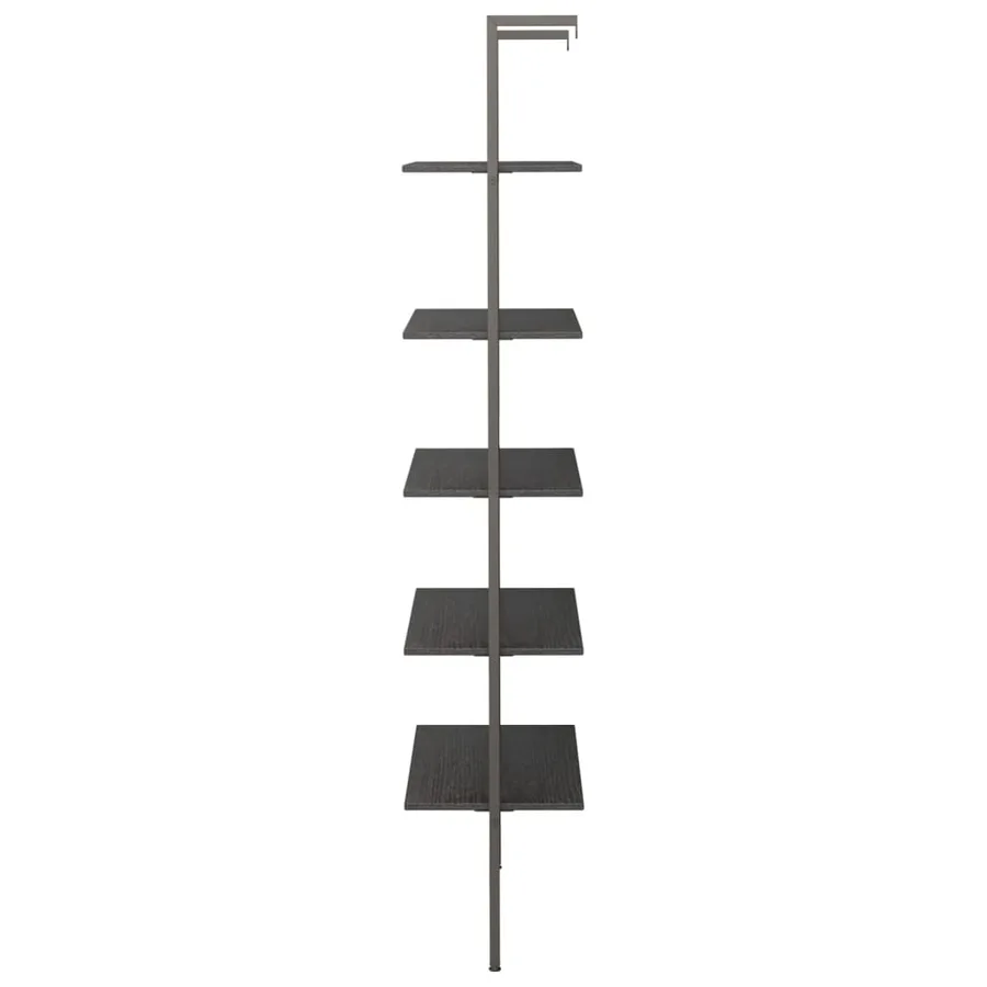Étagère inclinée à 5 niveaux Noir 64x35x185 cm - 4