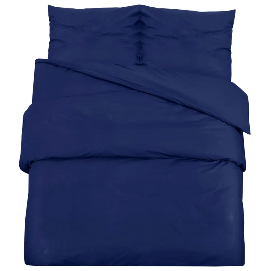 Ensemble de housse de couette Bleu marine 135x200 cm Coton - 2