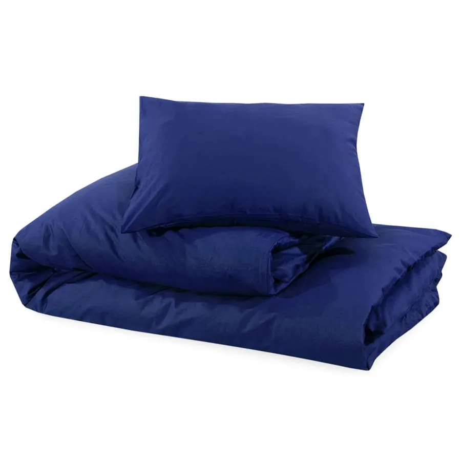 Ensemble de housse de couette Bleu marine 135x200 cm Coton - 6
