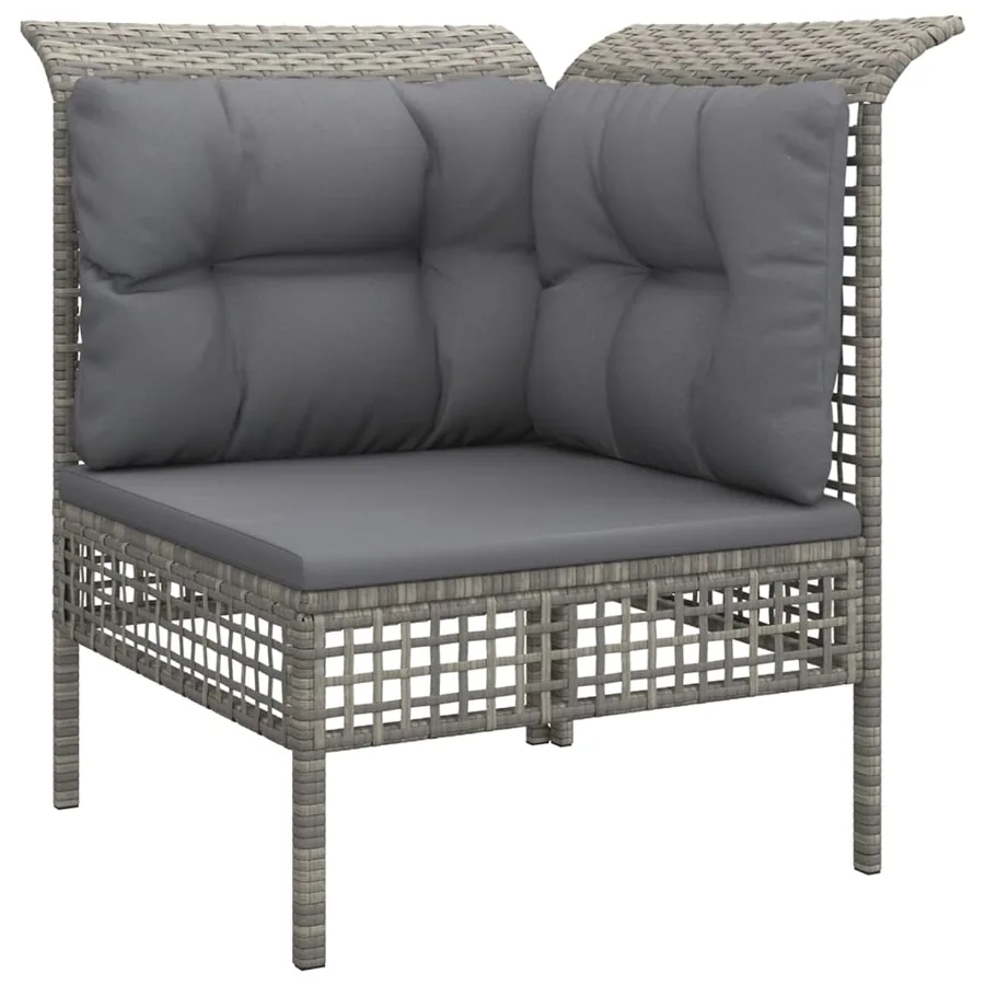 Salon de jardin 8 pcs avec coussins Gris Résine tressée - 4