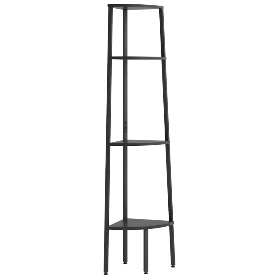 Étagère d'angle 4 niveaux Noir 45,5x31,5x150 cm - 2