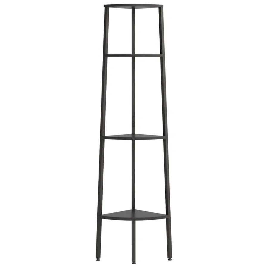 Étagère d'angle 4 niveaux Noir 45,5x31,5x150 cm - 3