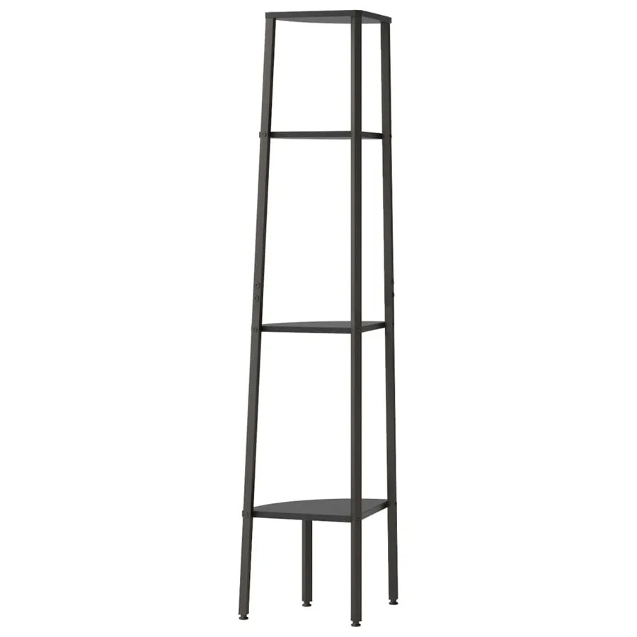 Étagère d'angle 4 niveaux Noir 45,5x31,5x150 cm - 5