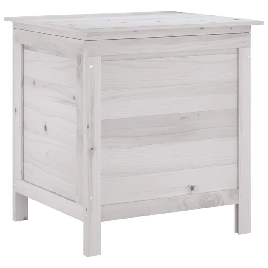 Boîte de rangement de jardin blanc bois massif de sapin - 2