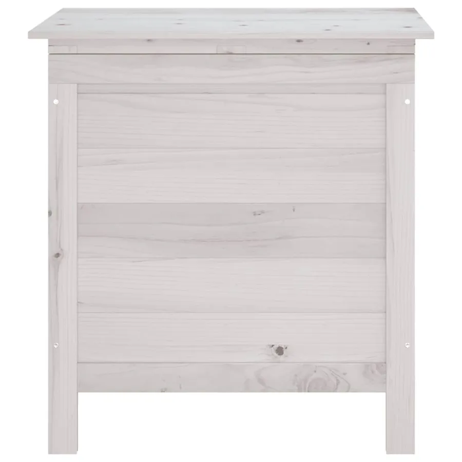 Boîte de rangement de jardin blanc bois massif de sapin - 4