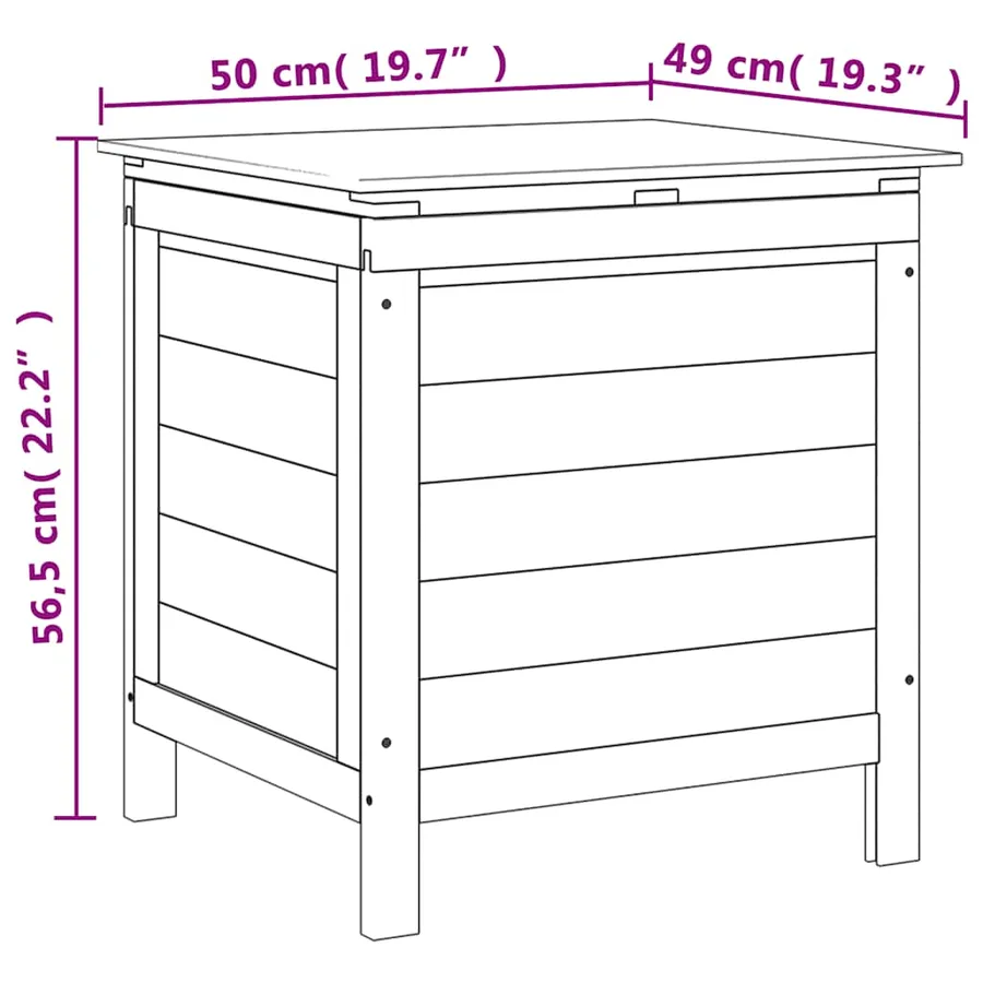 Boîte de rangement de jardin blanc bois massif de sapin - 8
