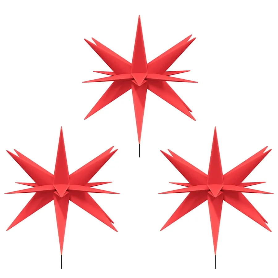 Lumières de Noël avec piquets 3 pcs LED pliable rouge 35 cm - 5