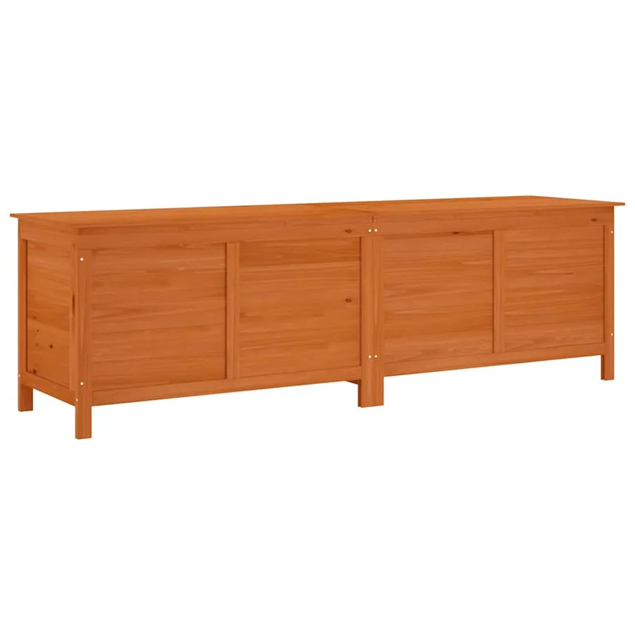 Boîte de rangement de jardin marron bois massif de sapin - 2