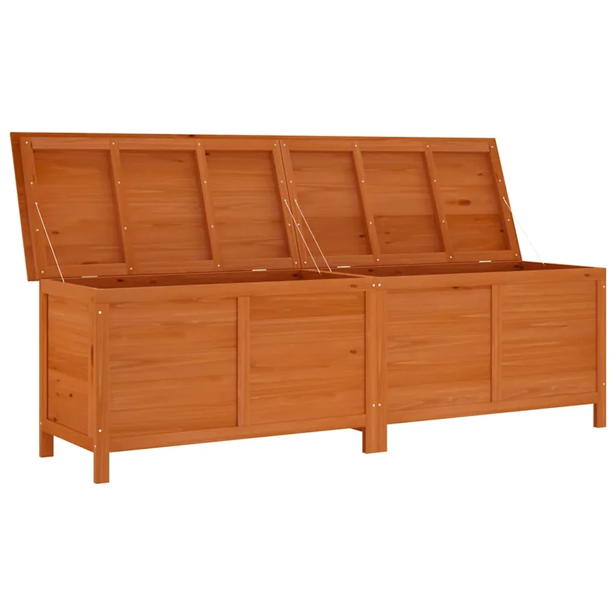 Boîte de rangement de jardin marron bois massif de sapin - 3