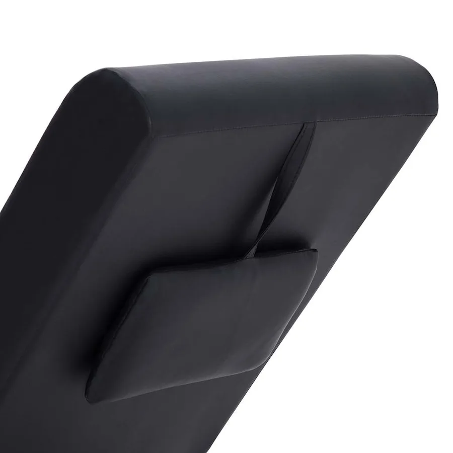 Chaise longue de massage avec oreiller Noir Similicuir - 6
