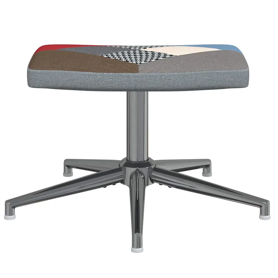 Chaise de relaxation avec tabouret Patchwork Tissu - 7