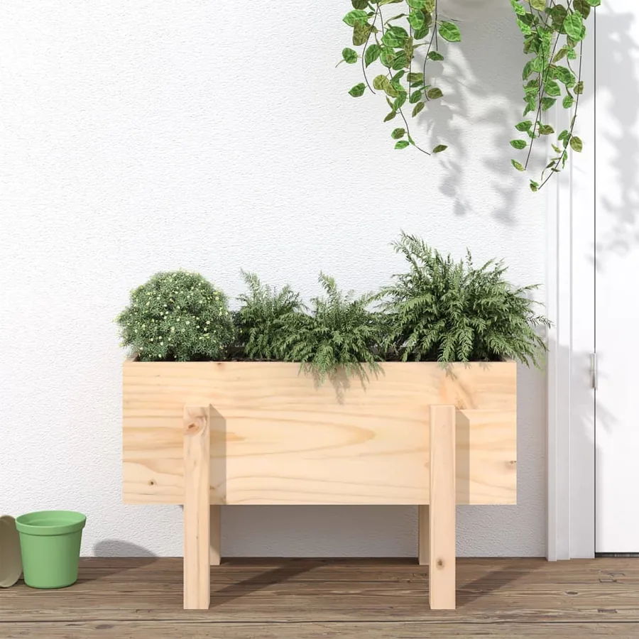 Jardinière 62x30x38 cm bois massif de pin