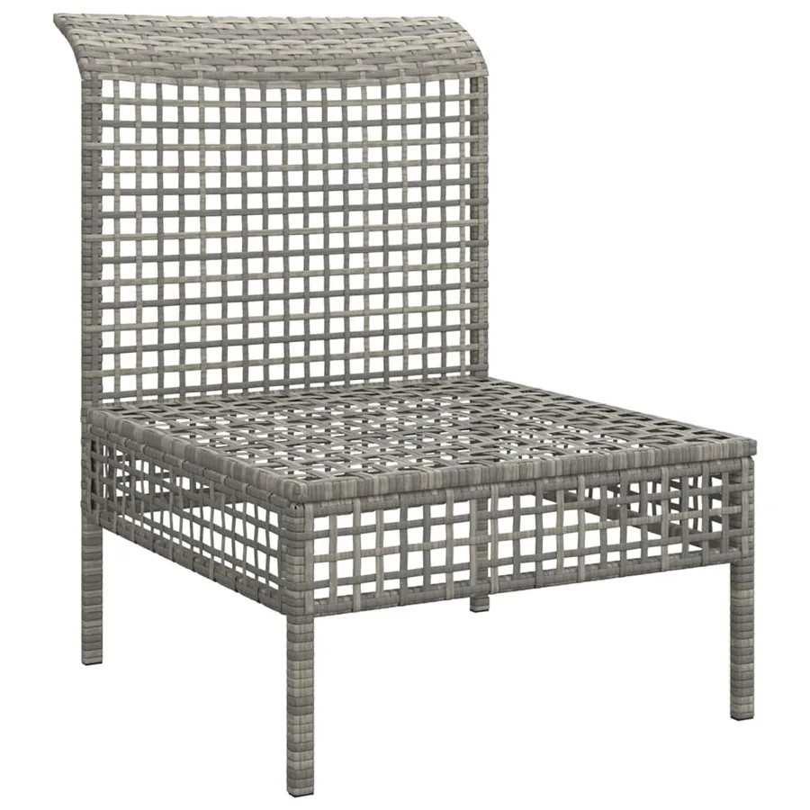 Canapé central de jardin avec coussin Gris Résine tressée - 4