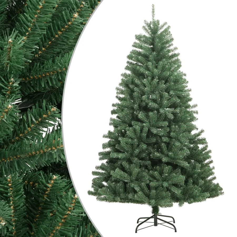 Sapin de Noël artificiel à charnières avec support vert 150 cm