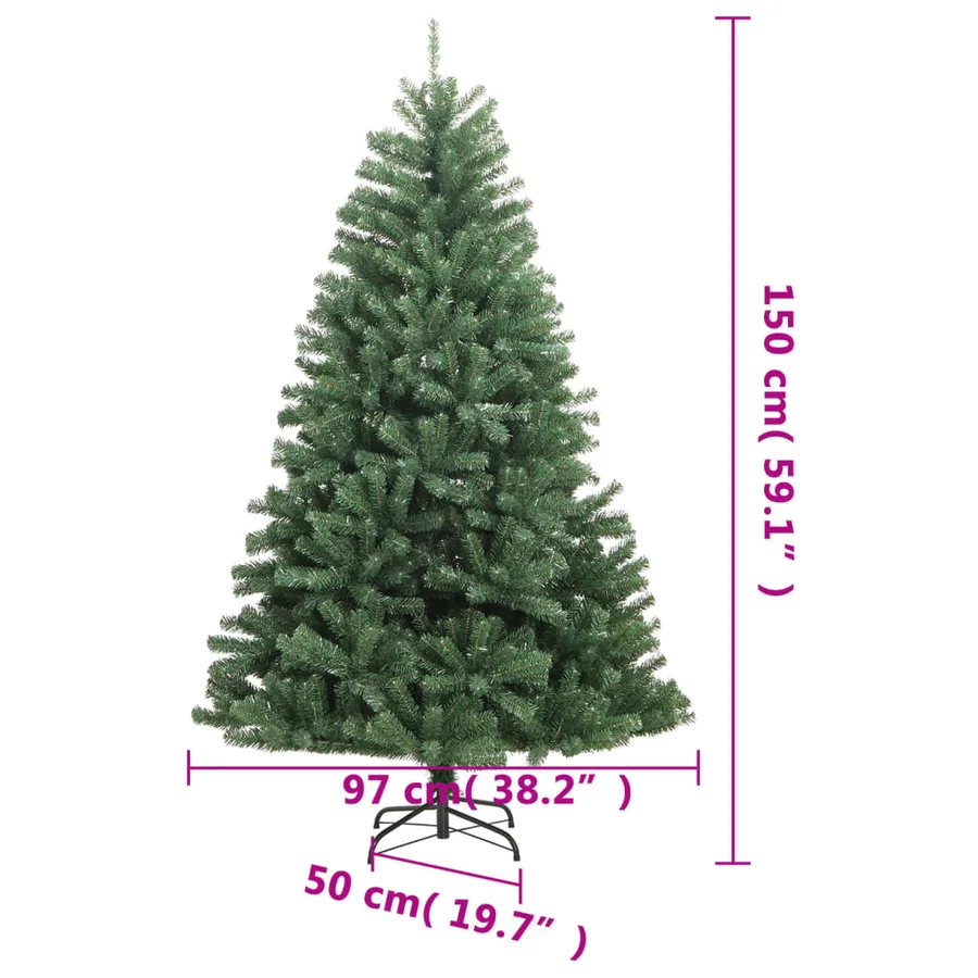Sapin de Noël artificiel à charnières avec support vert 150 cm - 9