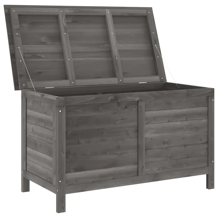 Boîte de rangement de jardin anthracite bois massif de sapin - 3