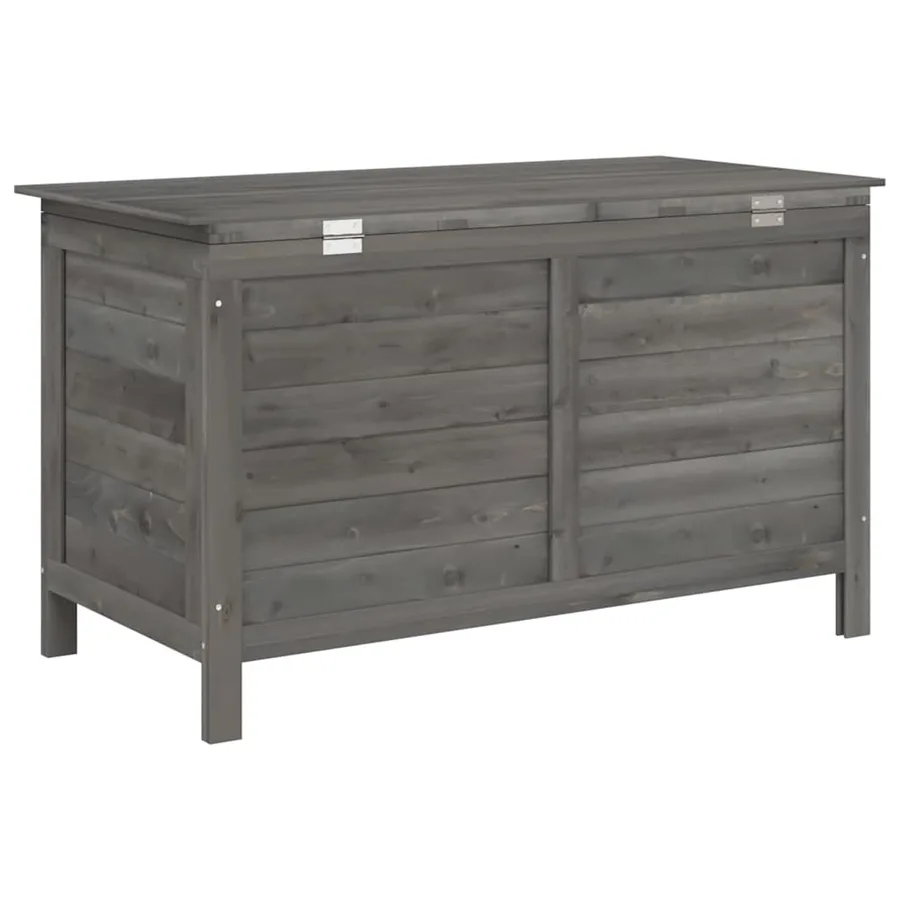Boîte de rangement de jardin anthracite bois massif de sapin - 6