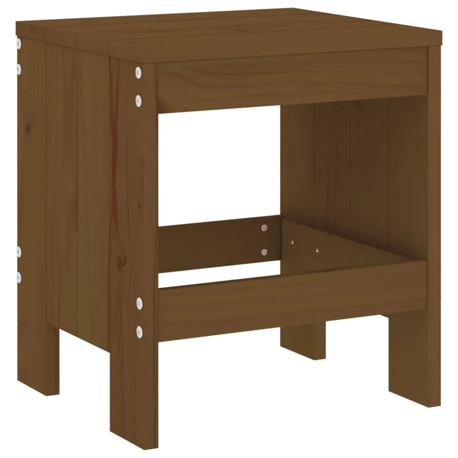 Tabourets de jardin lot de 2 marron miel 40x36x45 cm pin massif - 6