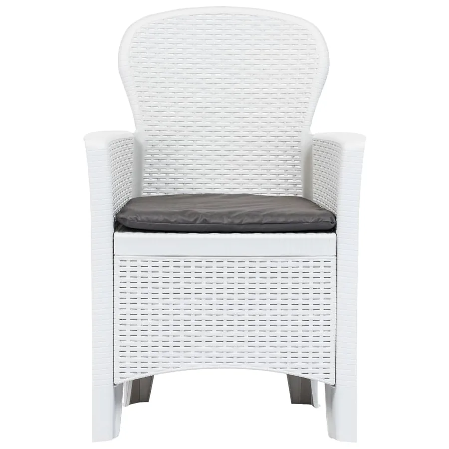 Ensemble de bistro 3 pcs Plastique Blanc Aspect de rotin - 4