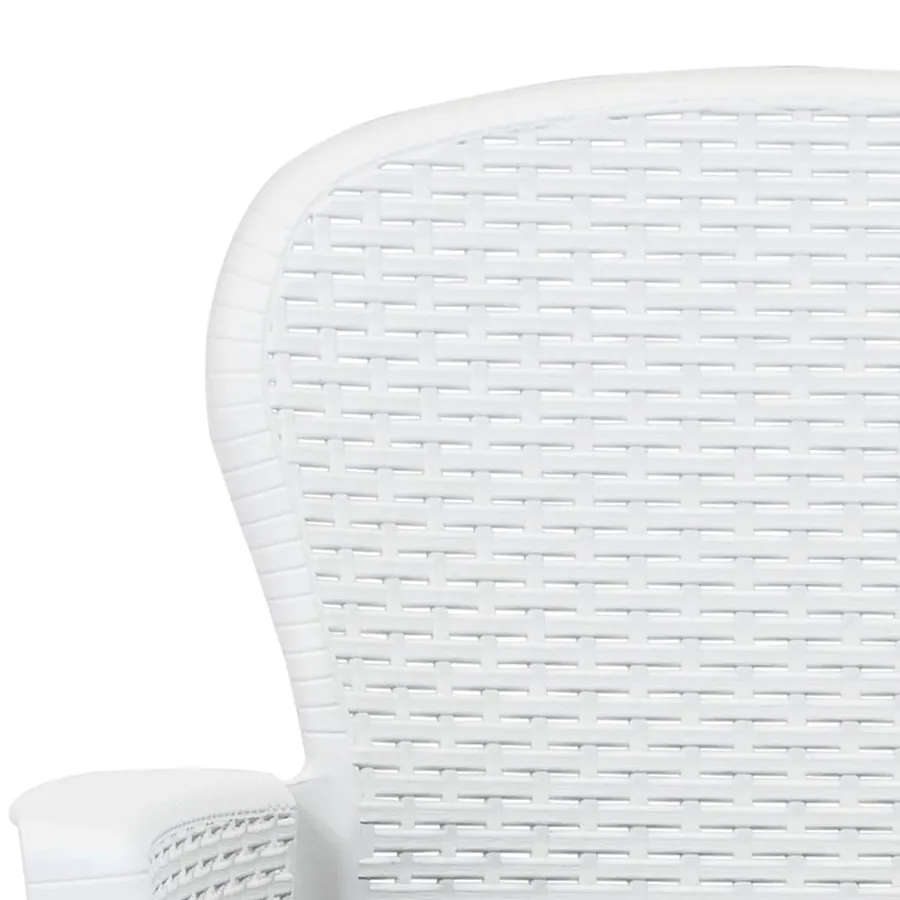 Ensemble de bistro 3 pcs Plastique Blanc Aspect de rotin - 5