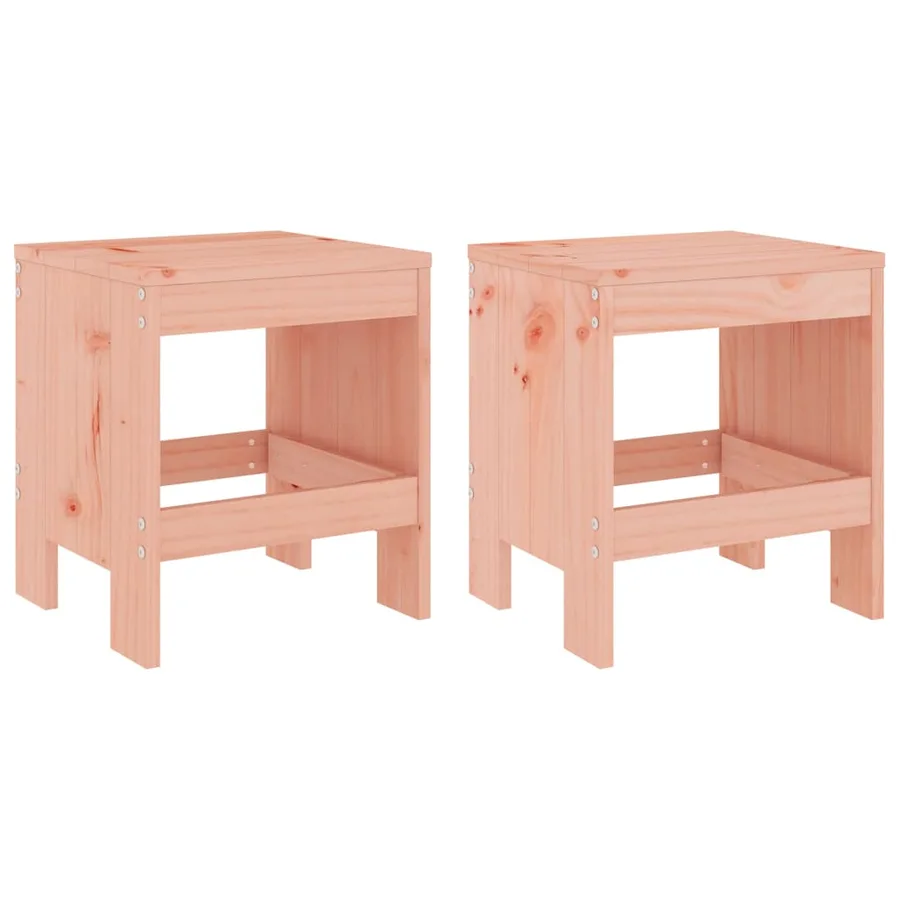 Tabourets de jardin lot de 2 40x36x45 cm bois massif Douglas - 2