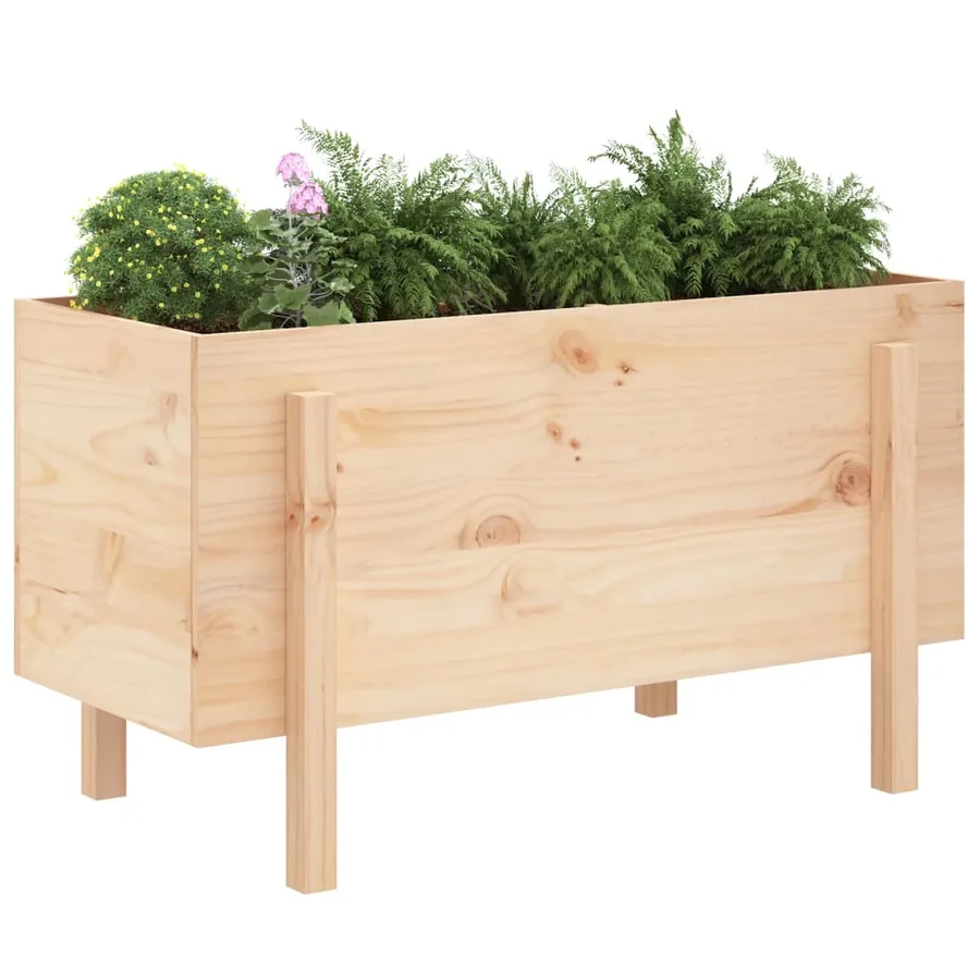 Lit surélevé de jardin 101x50x57 cm bois de pin massif - 3