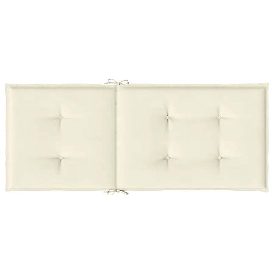Coussins de chaise de jardin dossier haut lot de 2 crème tissu - 7