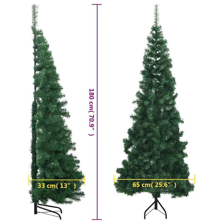 Sapin de Noël artificiel d'angle Vert 180 cm PVC - 9