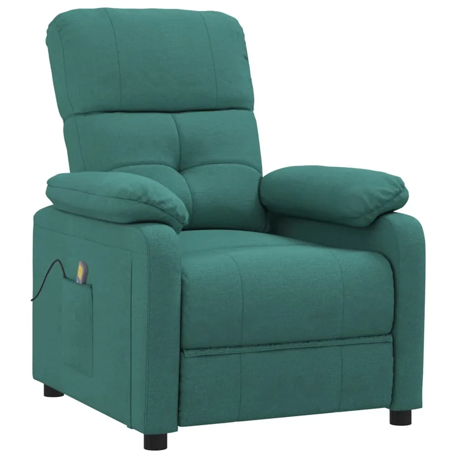 Fauteuil de massage Vert foncé Tissu - 2