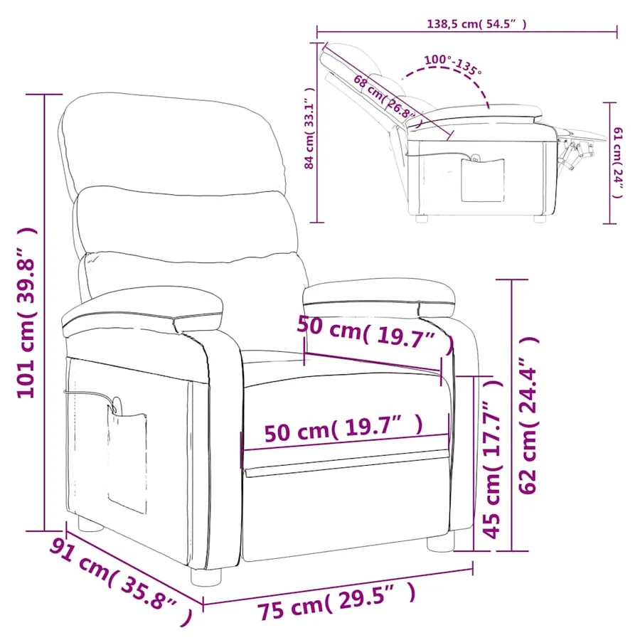 Fauteuil de massage Noir Similicuir - 11