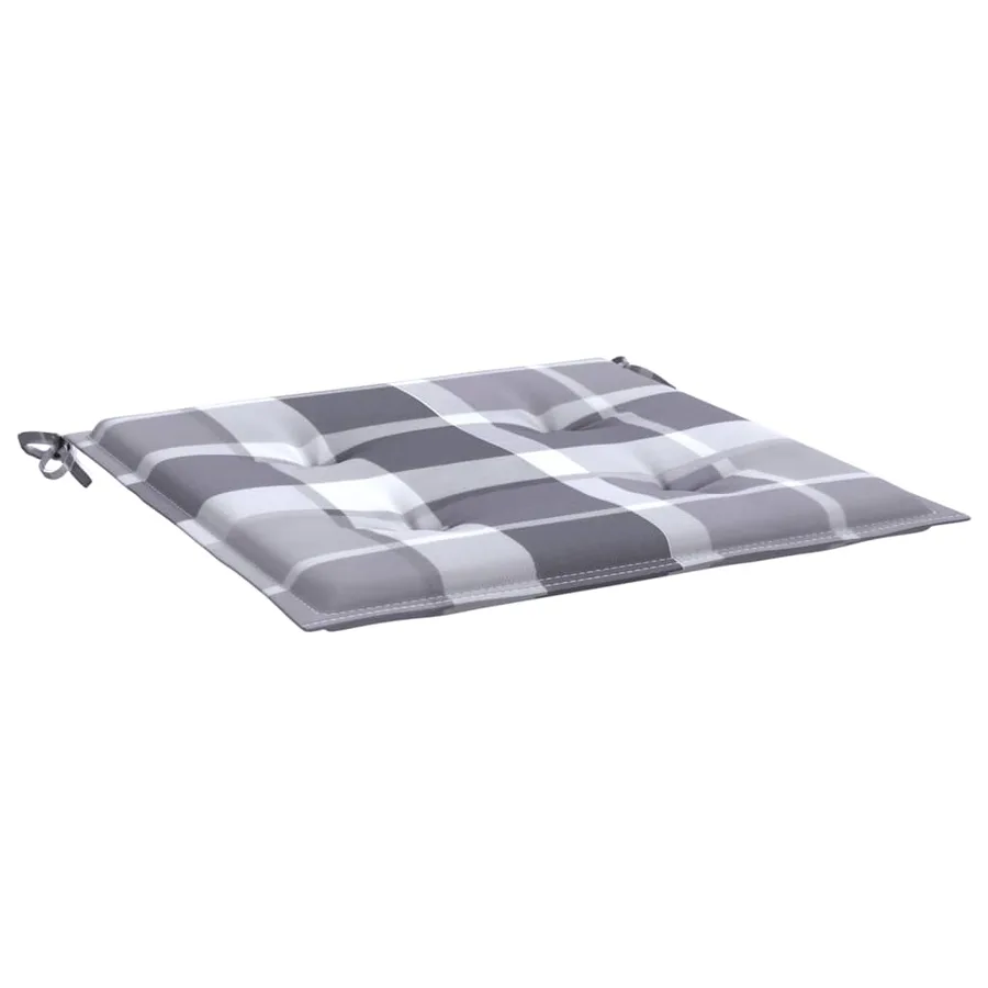 Coussins de chaise de jardin lot de 6 carreaux gris 50x50x4 cm - 5