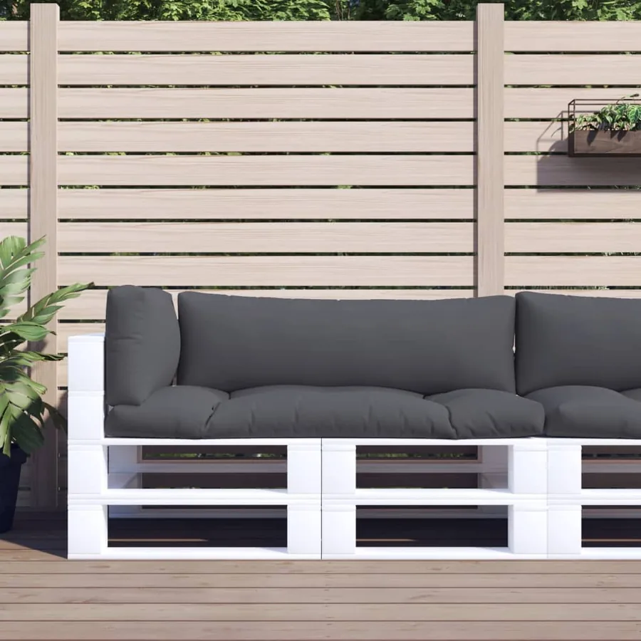 Coussins de palette lot de 3 anthracite tissu