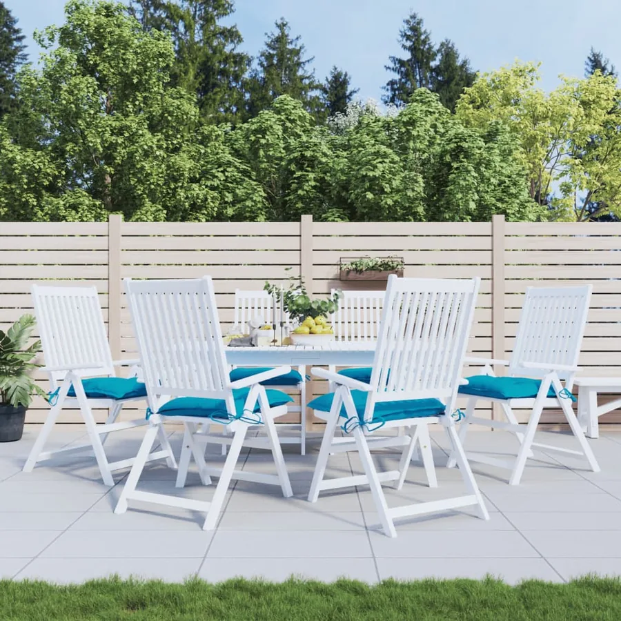 Coussins de chaise lot de 6 bleu clair 40x40x7 cm tissu oxford