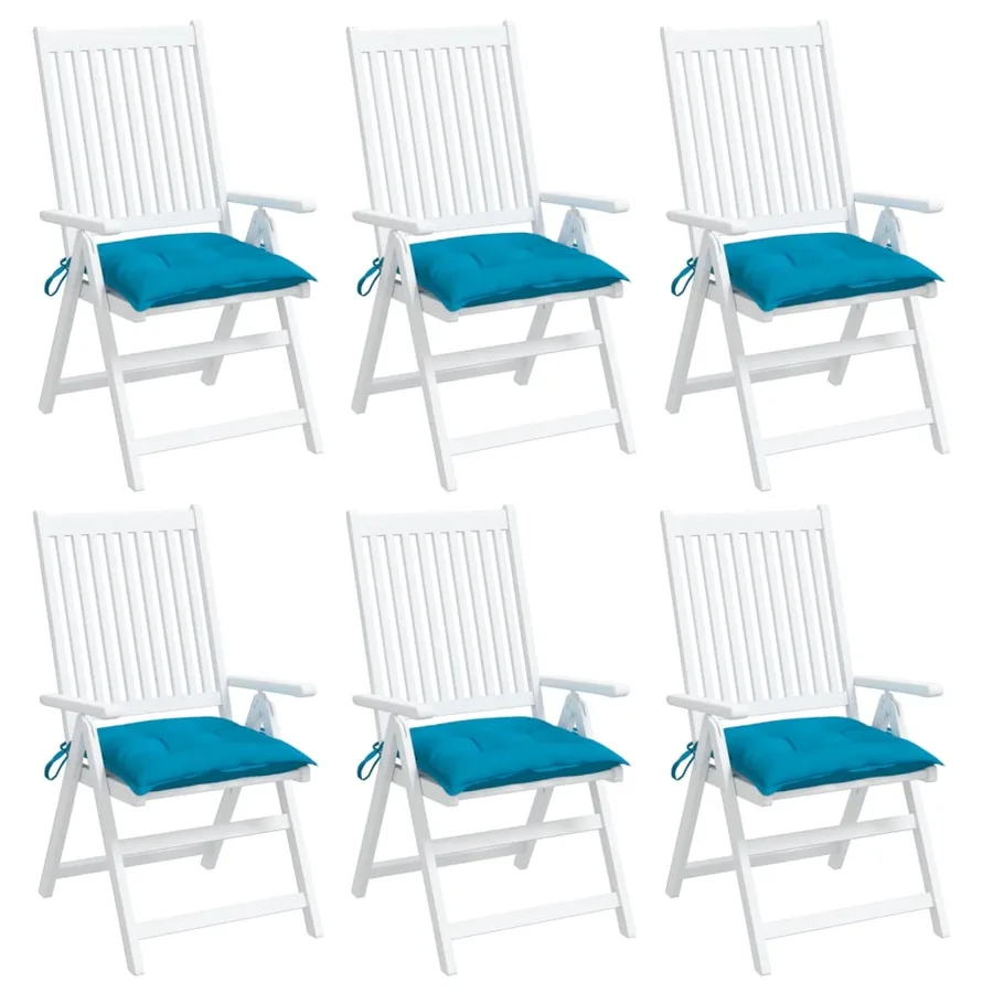 Coussins de chaise lot de 6 bleu clair 40x40x7 cm tissu oxford - 4
